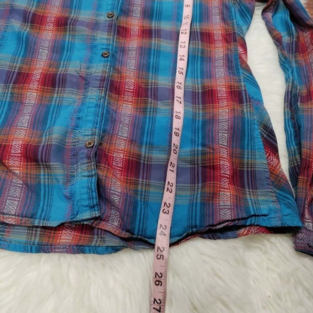 Sherpa Adventure Gear Wool and Tencel Plaid Hiking Cowgirl Button Down Shirt S - Picture 9 of 13